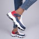 Casual Lightweight Chunky Sports Slip On Sneakers - Blue image