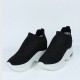 Thick Sole Breathable Casual Mesh Sneakers for Women - Black image
