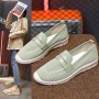 Light Weight Retro Style Slip On Loafers for Women - Green