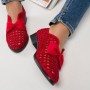 Bowknot Rubber Sole Slip On Loafers for Women - Red