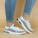 Women’s Slip On Breathable Sole Shiny Casual Shoes - White image