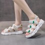 Women’s Open Toe Velcro Closing Fashion Sandals - White