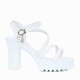 Buckle Strap Closure High Heeled Sandals - White image