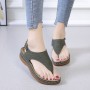 Casual Style Soft Sole Lightweight Buckle Sandals - Green