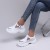 Casual Lightweight Chunky Sports Buckle Sneakers - White
