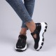 Casual Lightweight Chunky Sports Buckle Sneakers - Black image