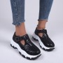 Casual Lightweight Chunky Sports Buckle Sneakers - Black