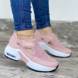 Women’s Breathable Casual Velcro Sport Shoes – Pink