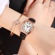 Roman Style Dial Leather Wrist Watch For Women - Black image