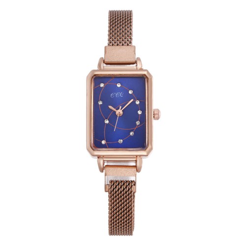  Rectangular Case Celestial Design Women's Wrist Watch - Blue image