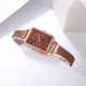  Rectangular Case Celestial Design Women's Wrist Watch - Brown image