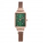  Rectangular Case Celestial Design Women's Wrist Watch - Green