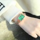  Rectangular Case Celestial Design Women's Wrist Watch - Green image