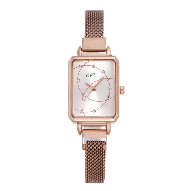  Rectangular Case Celestial Design Women's Wrist Watch - Silver image