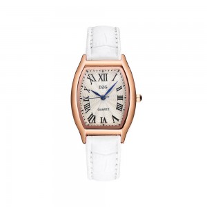 Roman Style Dial Leather Wrist Watch For Women - White