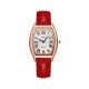 Roman Style Dial Leather Wrist Watch For Women - Red image