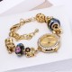 Charm Bracelet Style Ladies Wrist Watch - Gold image