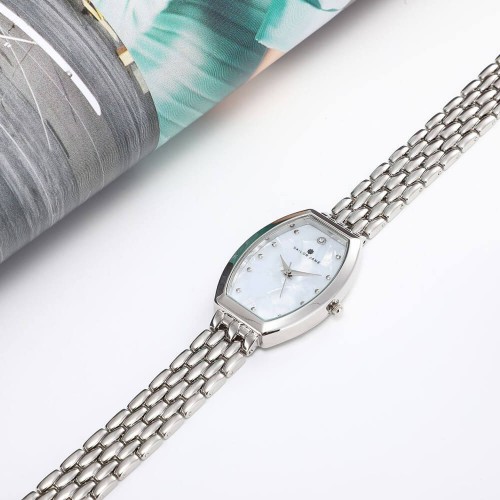 Mesh Style Stainless Steel Strap Women's Wrist Watch - Silver image