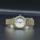 Crystal Rim Steel Strap Wrist Watch For Women's - Gold image