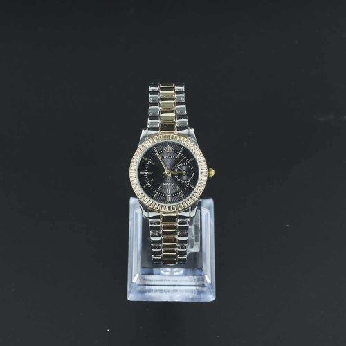 Casual Analogue Quartz Ladies Wrist Watch - Silver Gold Strap image