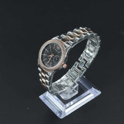 Casual Analogue Quartz Ladies Wrist Watch - Silver Rose Gold Strap image