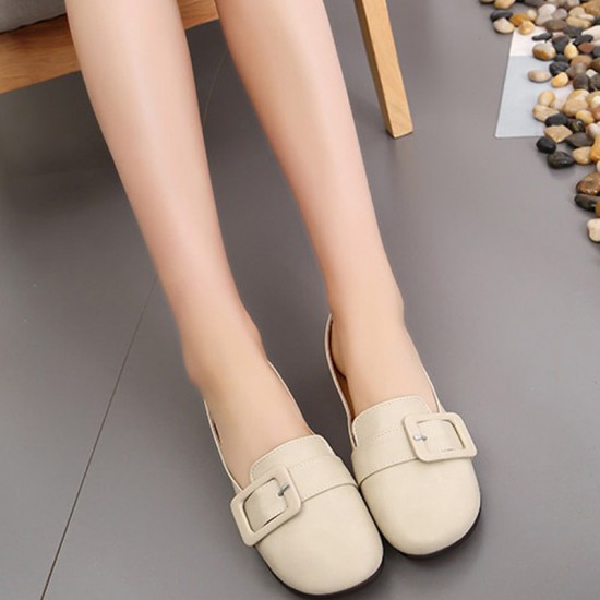 Buy Women Leather Shallow Mouth Flat 