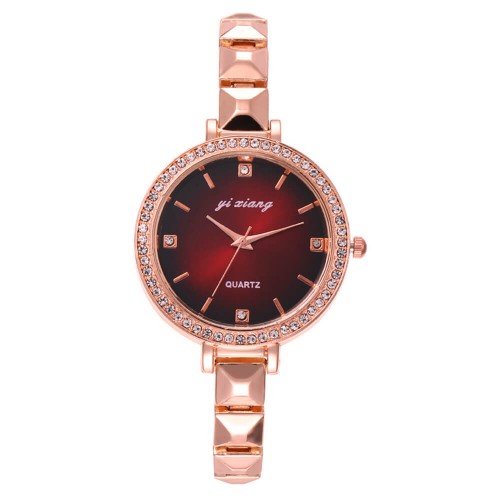 Women Fashion Crystal Decorated Bracelet Watch - Rose Gold image