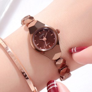 Elegant Style Mini Dial Women's Bracelet Watch - Brown