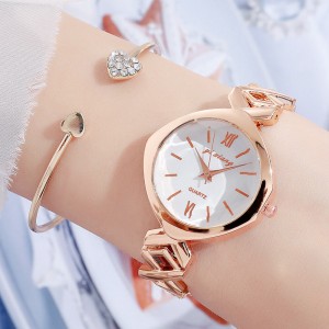 Luxury Round Dial Bracelet Wrist Watch - Rose Gold
