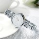 Luxury Round Dial Bracelet Wrist Watch - Silver image
