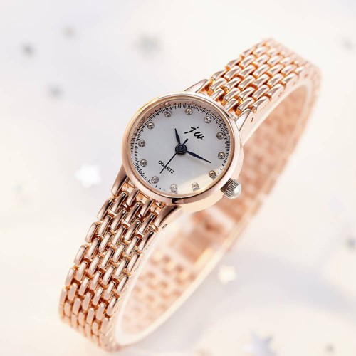 Women's Slim Stylish Strap Wrist Watch - Gold image