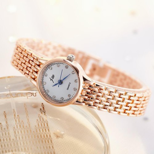 Women's Slim Stylish Strap Wrist Watch - Gold image