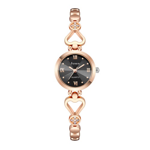 Diamond Encrusted Ladies Quartz Bracelet Watch - Rose Gold image