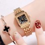 Diamond Studded Women's Quartz Bracelet Watch - Gold