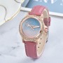 Rhinestone Decorated Starry Sky Women's Wrist Watch - Pink