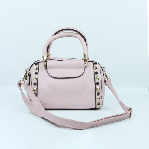 Zipper closure Leather Handbag For Ladies - Pink image