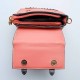 Rivets Fashion Magnetic Closure Women's Leather Shoulder Bag - Red image
