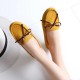 Suede Matte Comfortable Loafer Women Flats-Brown image