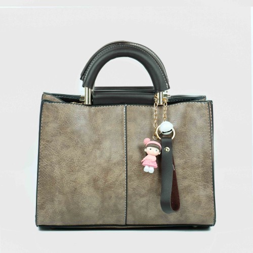 Zip Closure Casual Leather Hand Bag For Women - Peach image
