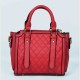 Zipper closure Leather Tote Bag For women - Red image