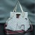 Rotating Closure Synthetic Leather Women's Hand Bag Set - White