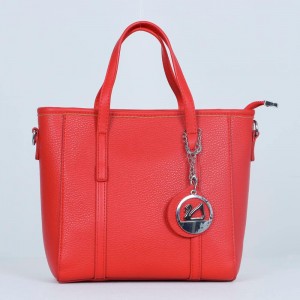 Pendant Fashion Magnetic Closure Women's Synthetic Leather Hand Bag - Red