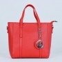 Pendant Fashion Magnetic Closure Women's Synthetic Leather Hand Bag - Red