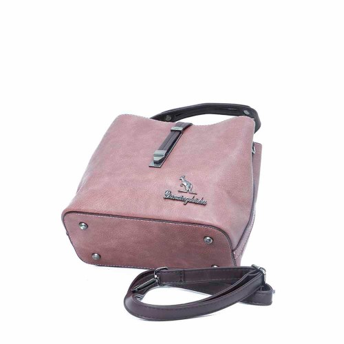 Magnetic Buckle Large Space Leather Shoulder Bag or Women's - Brown image