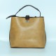 Zipper Closure Leather Shoulder Bag for Women's - Light Brown image