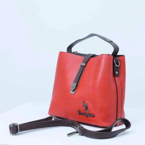 Magnetic Buckle Large Space Leather Shoulder Bag For Women's - Red