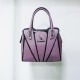 Elegant Dual Strapped Leather Women Hand Bag - Purple image