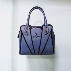Elegant Dual Strapped Leather Women Hand Bag - Blue
