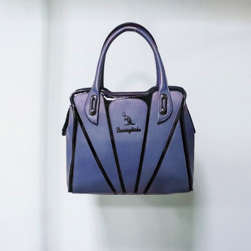 Elegant Dual Strapped Leather Women Hand Bag - Blue image