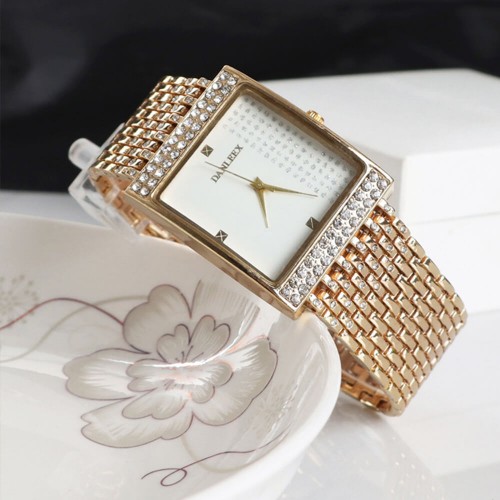 Square Disc Ladies Mesh Strap Bracelet Watch - White image